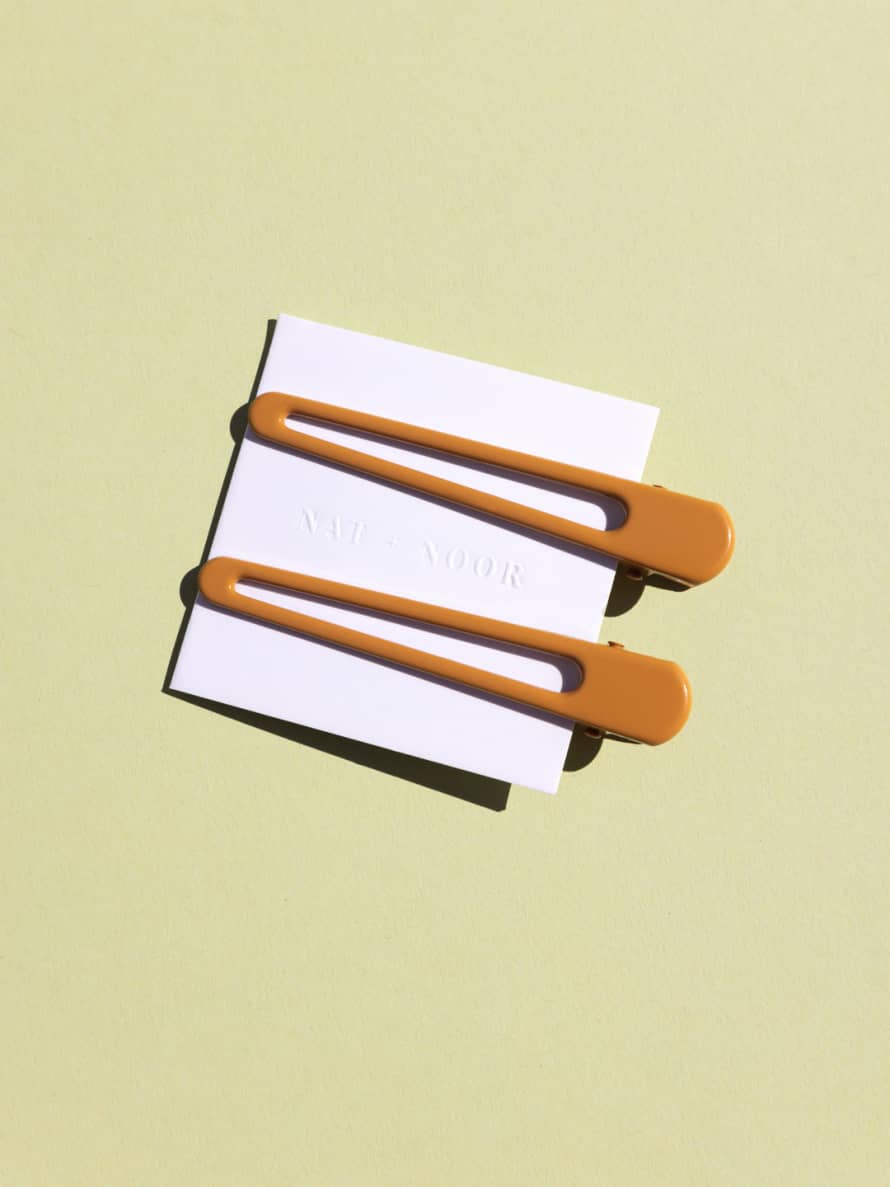 NAT + NOOR Triangle Hair Clips - Set of 2 in Mustard