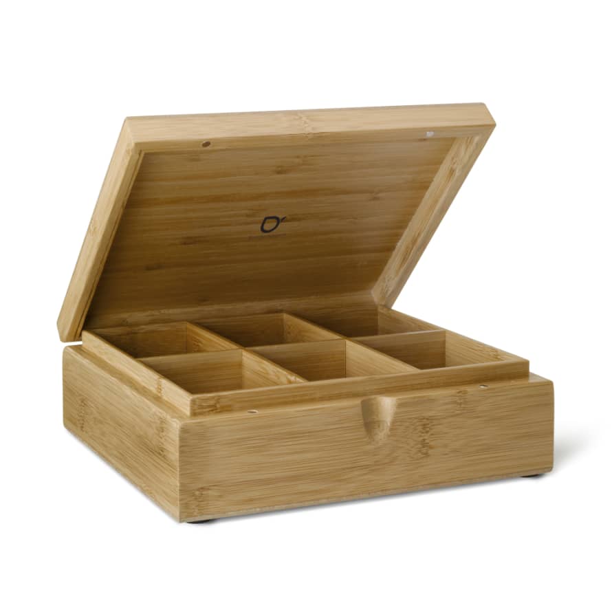 Bredemeijer Bredemeijer Tea Box In Bamboo With 6 Inner Compartments No Window In Lid In Natural