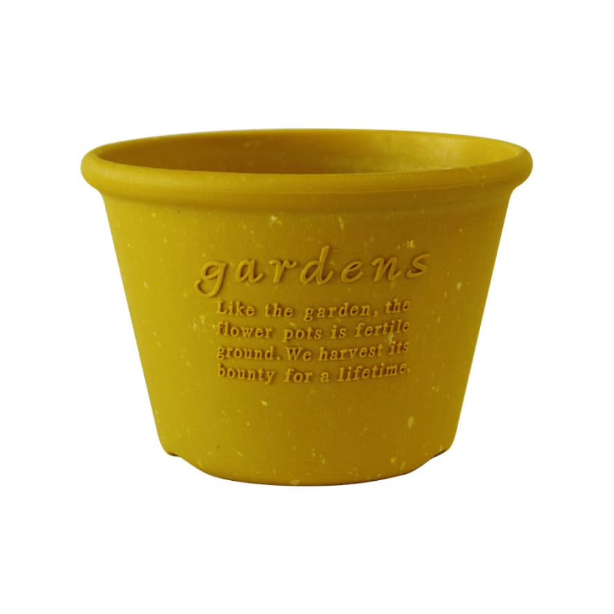 Hachiman Hachiman Garden Plant Pot Round Shallow No6-s Mustard Eco Recycled Paper Mix 2.1l D180mm