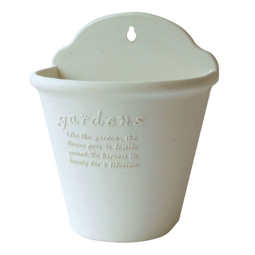 Hachiman Hachiman Garden Hanging Flower Pot Style No210 White Eco Recycled Paper Mix 2.5l