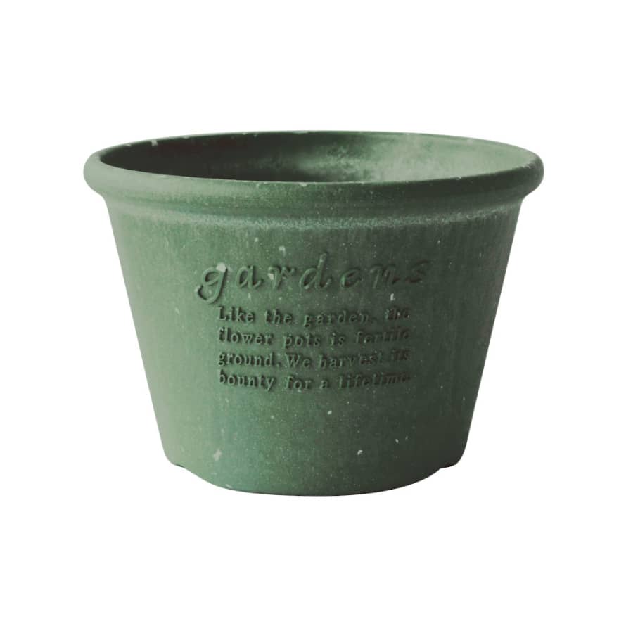 Hachiman Hachiman Garden Plant Pot Round Shallow No6-s Green Eco Recycled Paper Mix 2.1l D180mm