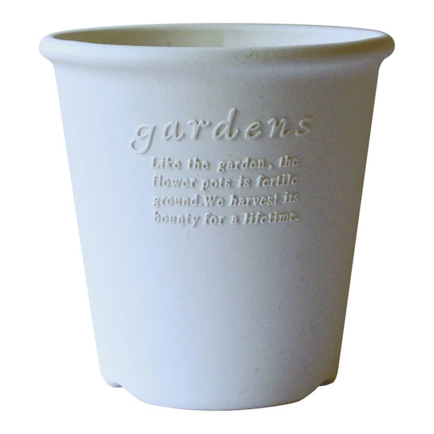 Hachiman Hachiman Garden Flower Pot Round Style No6 White Eco Recycled Paper Mix 2.7l D185mm