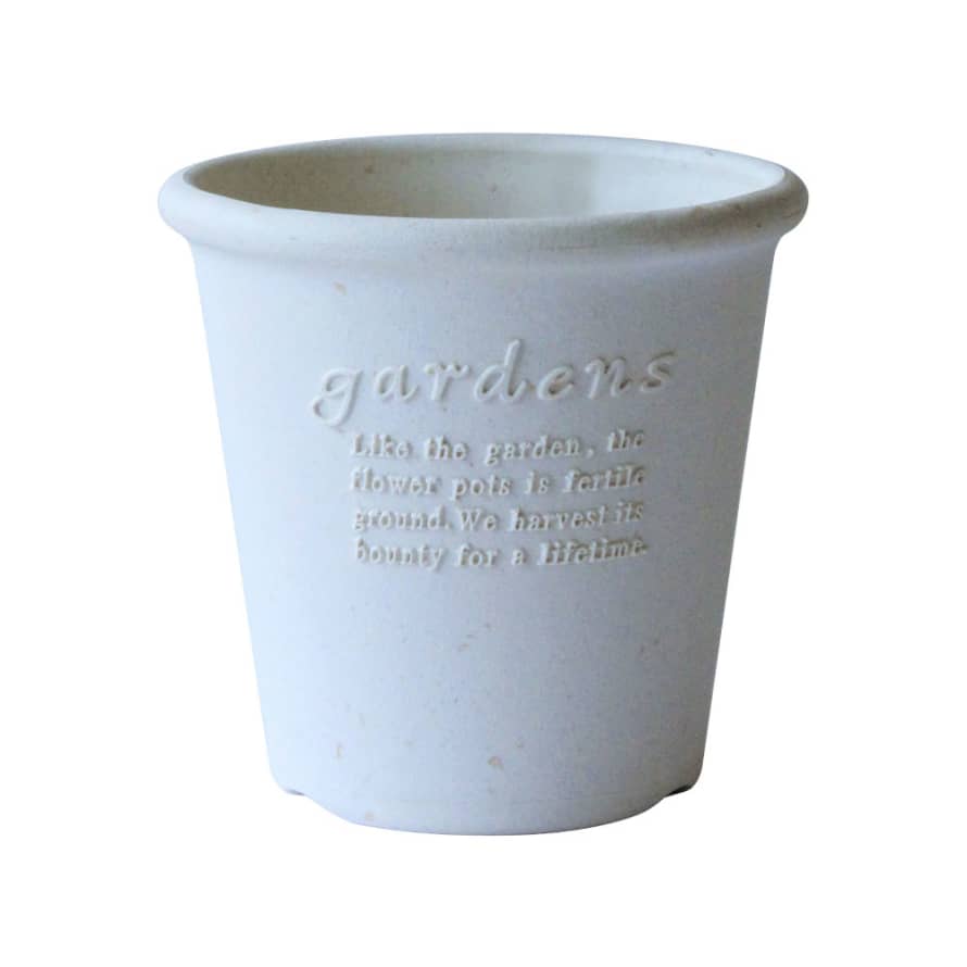 Hachiman Hachiman Garden Flower Pot Round Style No4 White Eco Recycled Paper Mix 0.7l D120mm