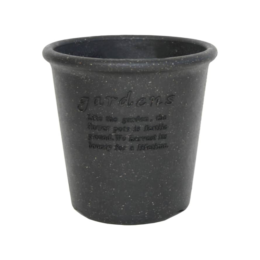 Hachiman Hachiman Garden Flower Pot Round Style No4 Black Eco Wood Pulp Mix 0.7l D120mm