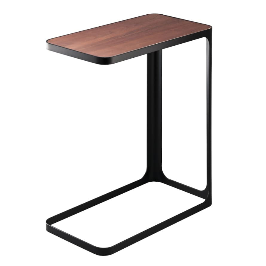 Yamazaki Frame Side Coffee & Reading Lounge Table Dark Wood Veneer Surface In Black