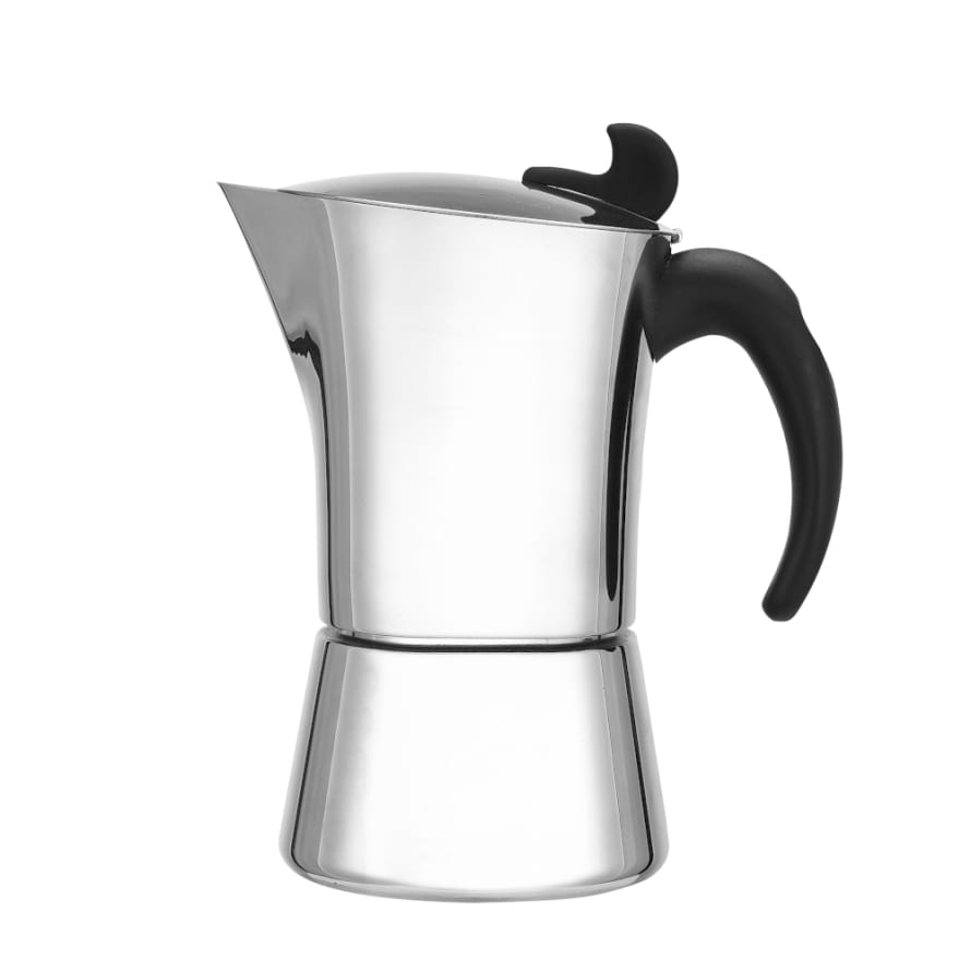 Bredemeijer Leopold Vienna Espresso Maker Ancona Design In Polished Stainless Steel 6 Cup Capacity
