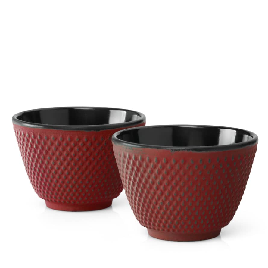 Bredemeijer Bredemeijer Tea Cups Xilin Design Cast Iron Set Of 2 Red