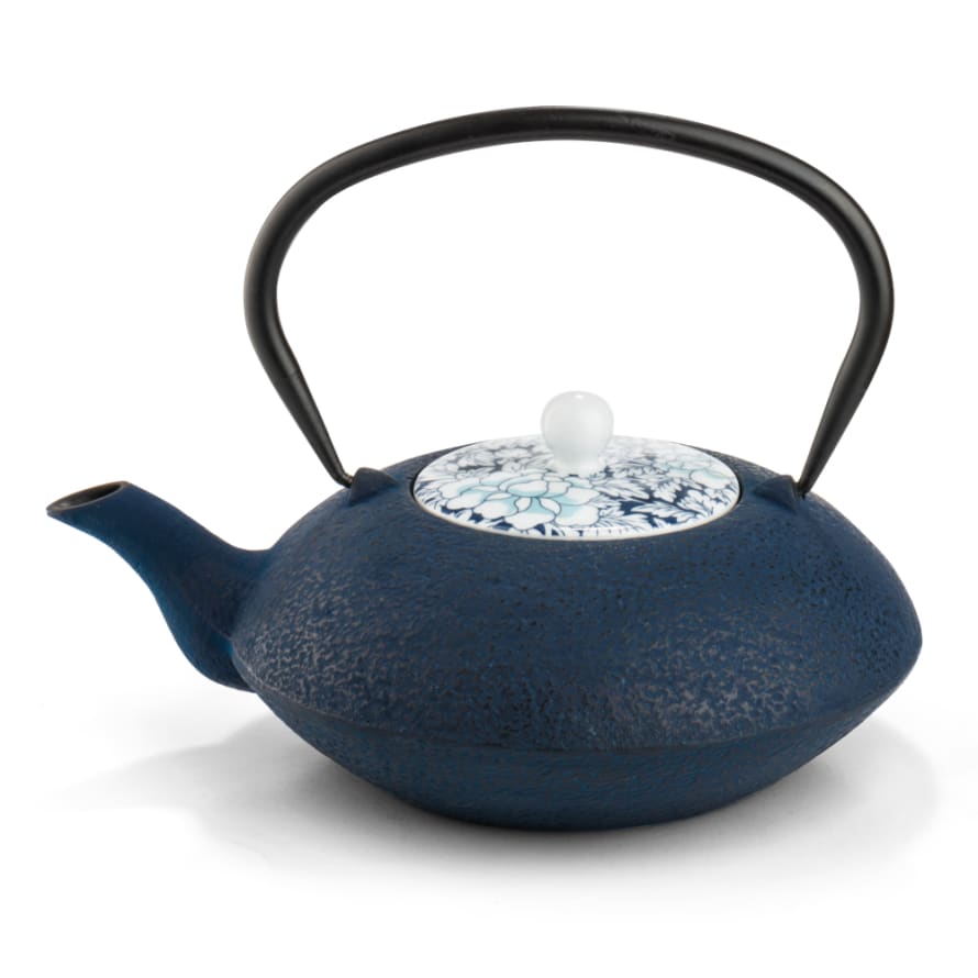 Bredemeijer Bredemeijer Teapot Yantai Design Cast Iron 1.2l With Porcelain Lid In Blue