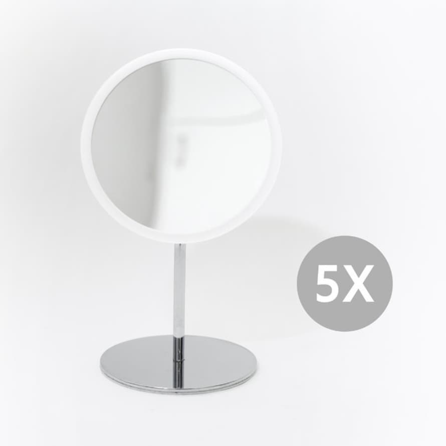 Bosign Bosign Air Mirror Table Stand With Detachable Make-up Mirror Mag 5x In White Dia16.5cm