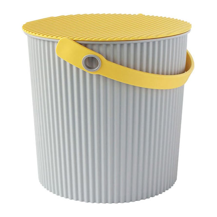 Hachiman Hachiman Omnioutil Storage Bucket  &  Lid Large Grey Yellow