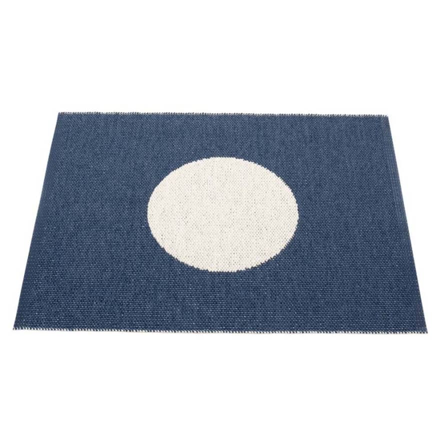 Pappelina Pappelina Of Sweden Vera Small One Design Washable Sustainable Rug 70x90cm In Ocean Blue  &  Vanilla