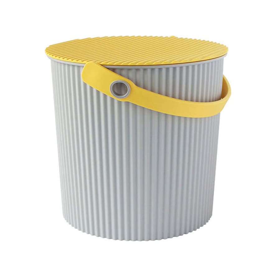 Hachiman Omnioutil Storage Bucket  &  Lid Medium Grey Yellow