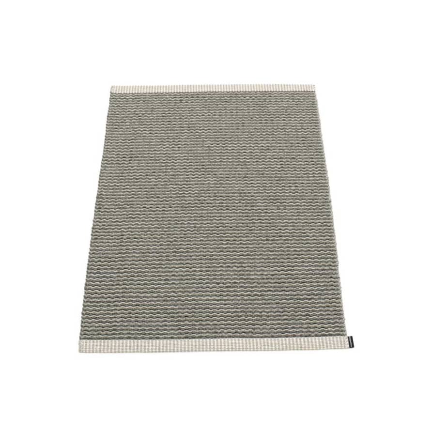 Pappelina Pappelina Of Sweden Mono Design Washable Sustainable Rug 60x85cm In Charcoal  &  Warm Grey