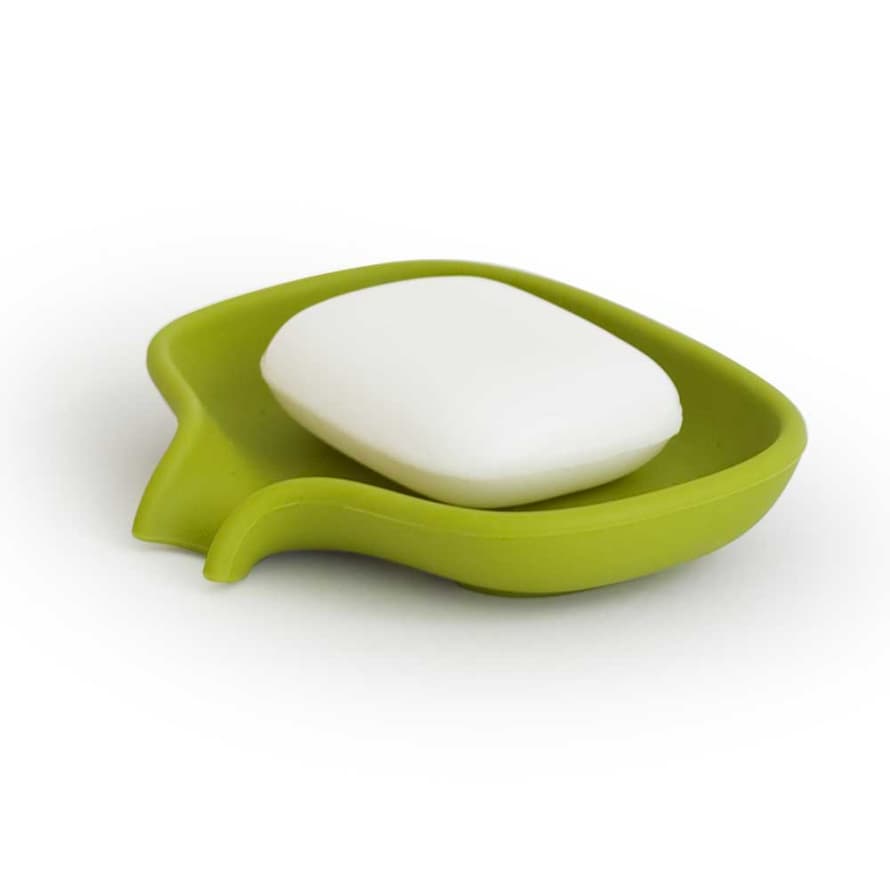 Bosign Bosign Flow Soapsaver Soap Dish Large With Draining Spout In Lime Green Recyclable Silicone