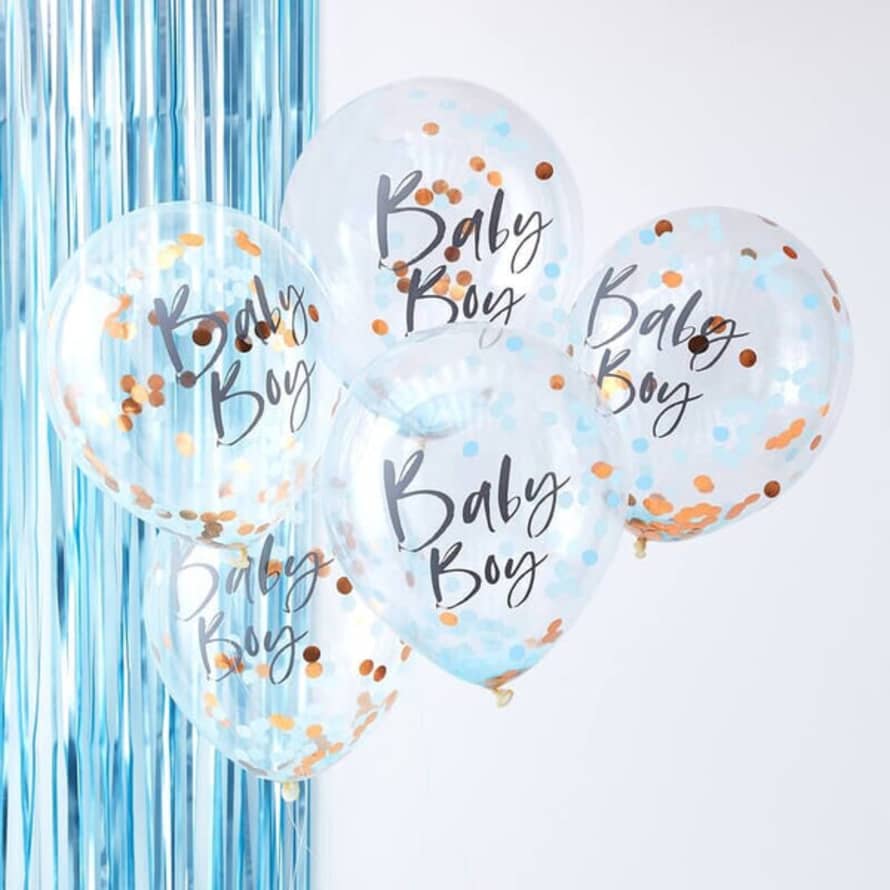 Ginger Ray (tw-802) Blue Baby Boy Baby Shower Confetti Balloons