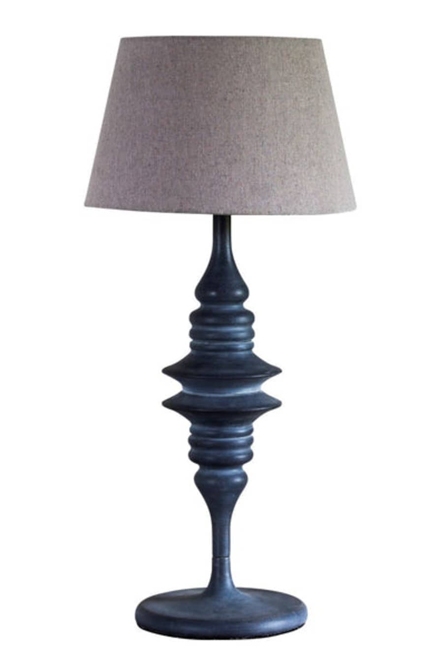 BLUE ISLE Grey Weathered Tall Metal Lamp And Shade
