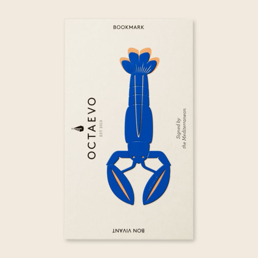 Octaevo Brass Blue Lobster Bookmark