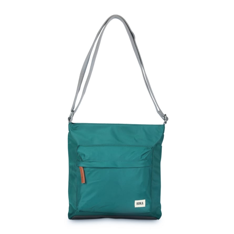 ROKA Roka Cross Body Bag Kennington B Medium in Recycled Sustainable Nylon Teal