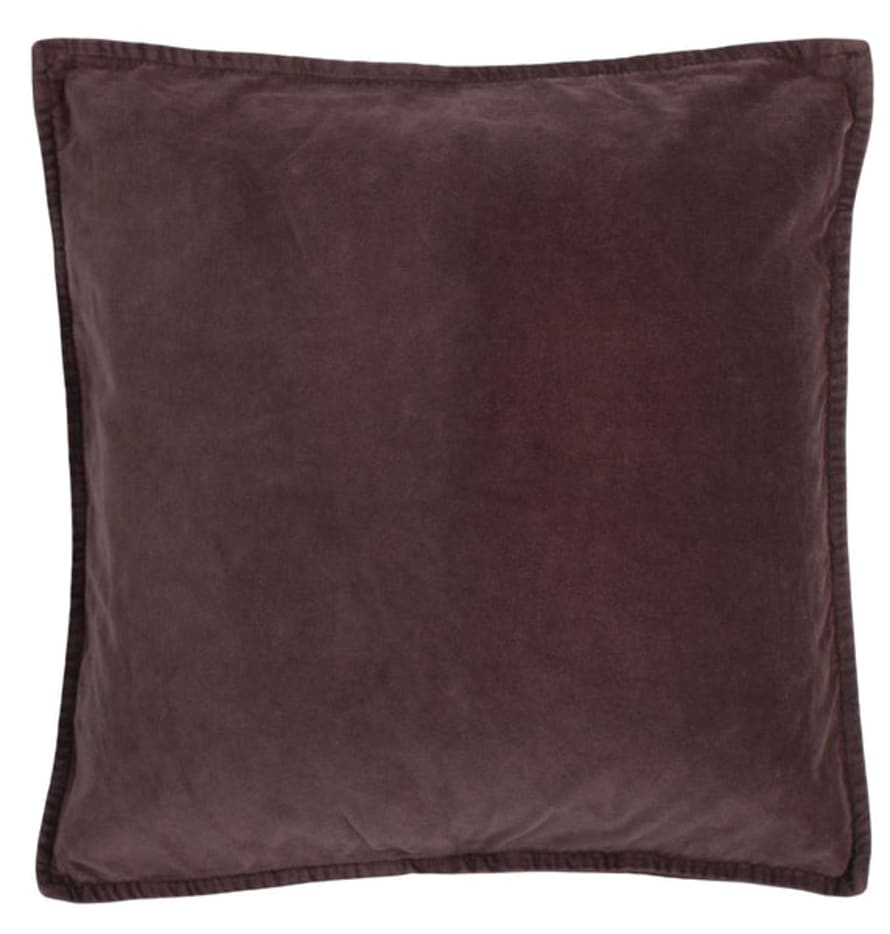 Ib Laursen Cotton Velvet Cushion Cover - Aubergine