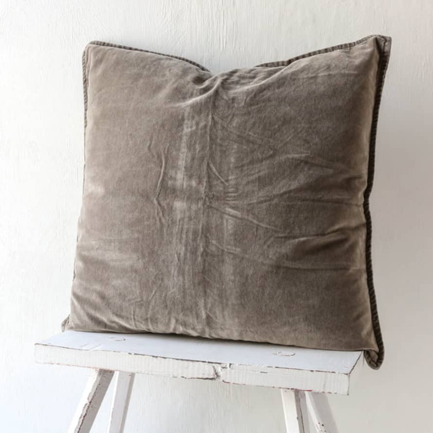 Ib Laursen Cotton Velvet Cushion Cover - Soil