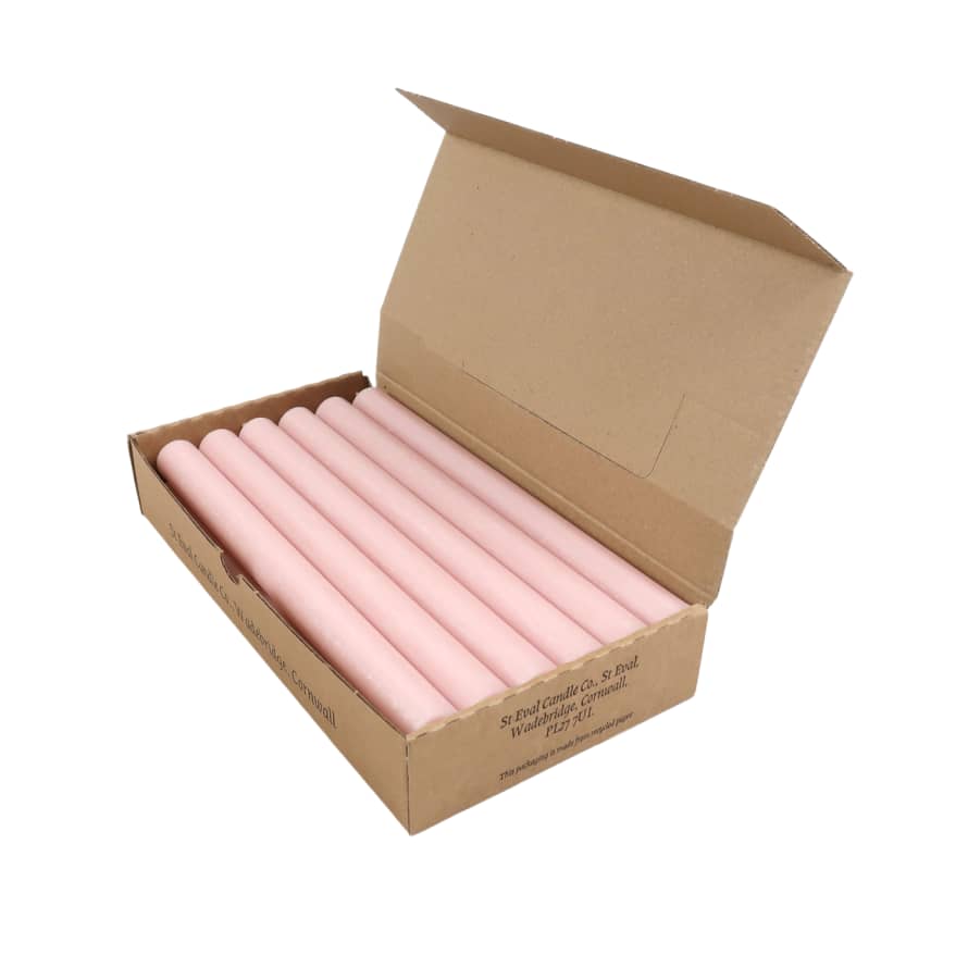 St Eval Candle Company Box of 12 Dinner Candles - Rose Quartz