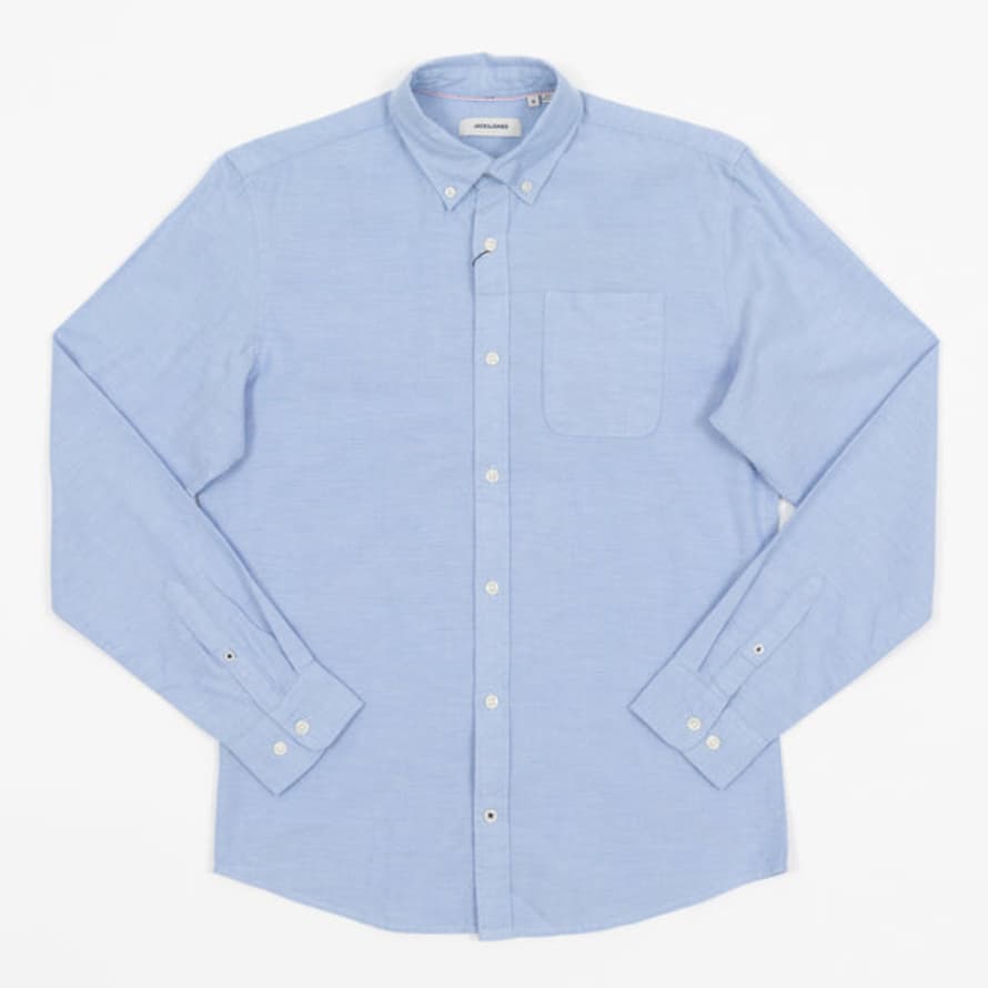 Jack & Jones Cashmere Blue Organic Cotton Slim Fit Shirt