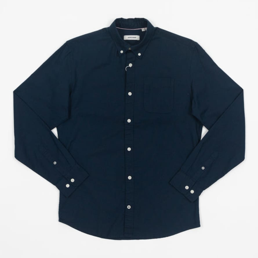 Jack & Jones Navy Organic Cotton Slim Fit Shirt