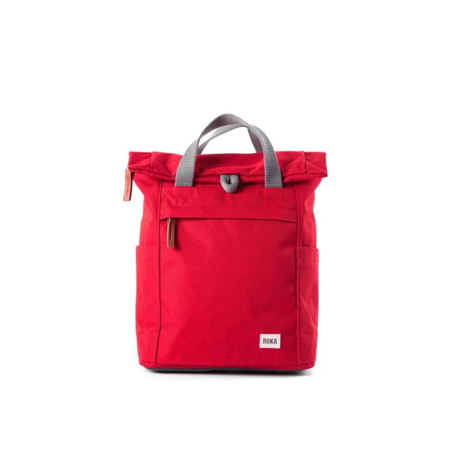 ROKA Small Finchley A Sustainable Canvas Backpack Mars Red