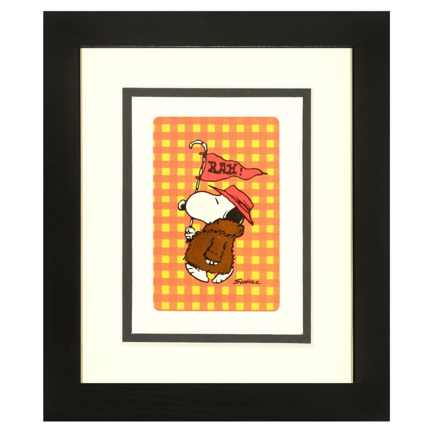 Vintage Playing Cards Framed Snoopy Playing Cards - Snoopy With Flag