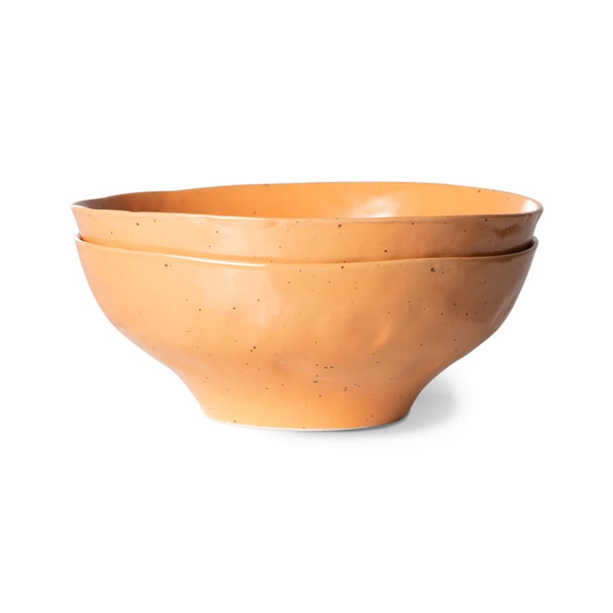 HK Living Bold & Basic ceramics: large bowl orange set of 2