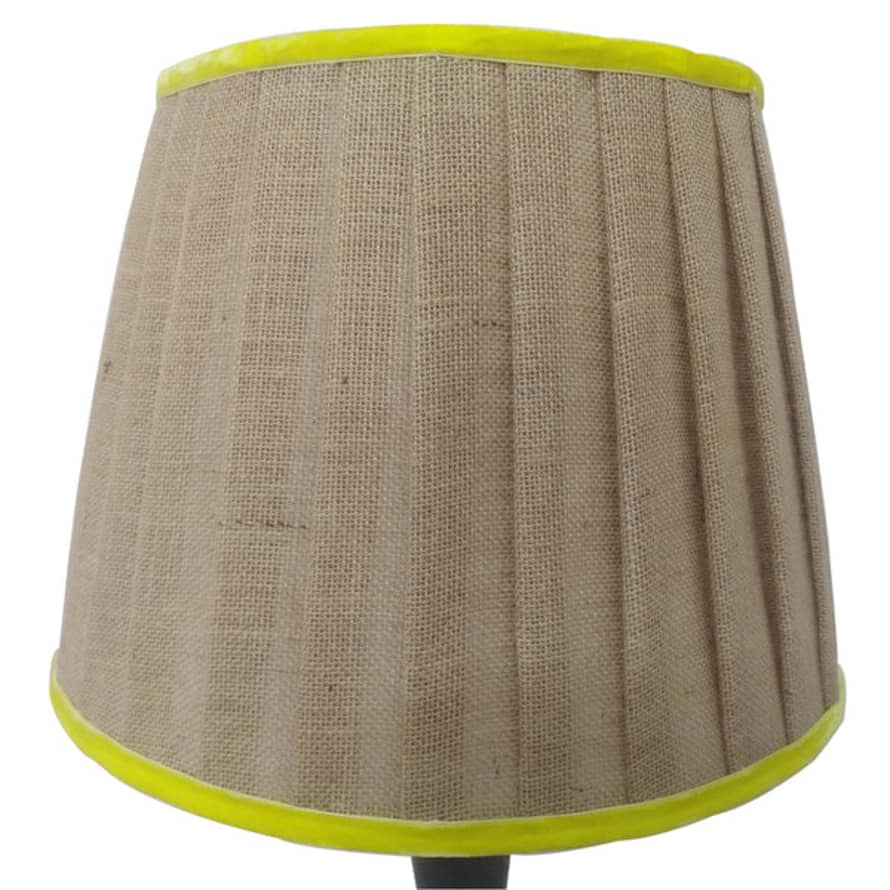 Al Limra Large Jute Lampshade With Lime Trim