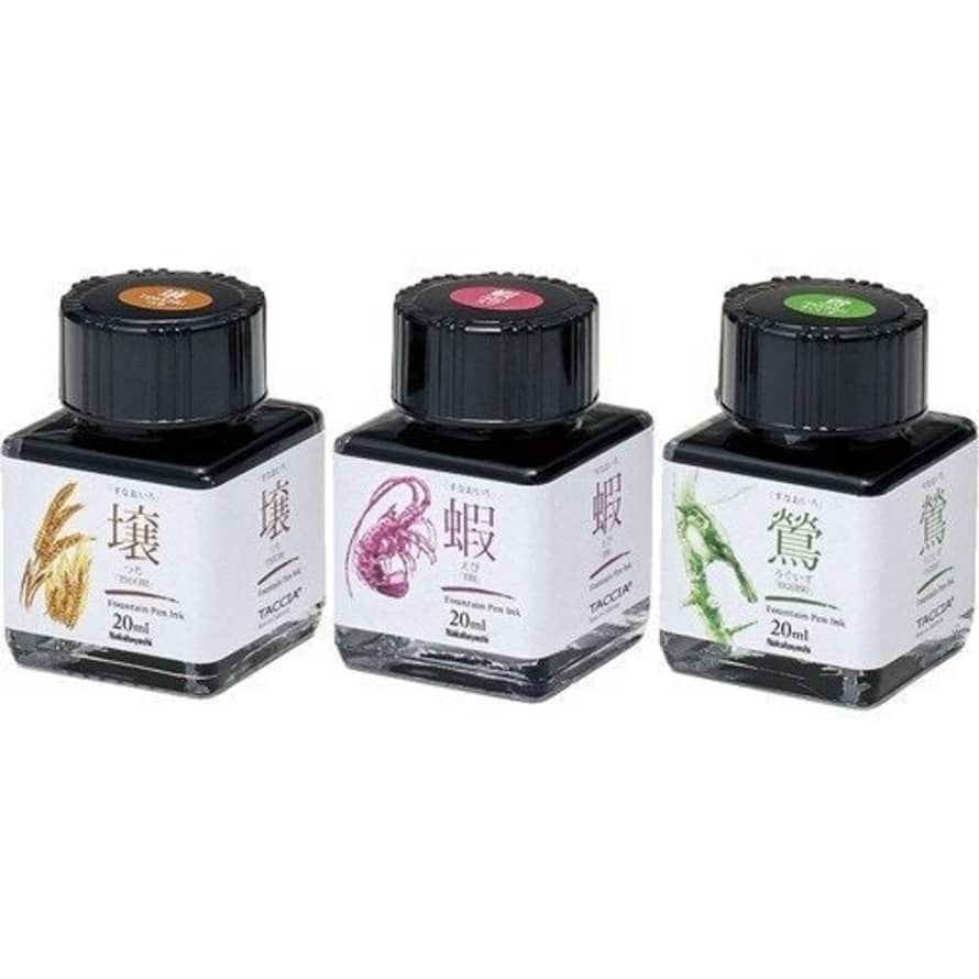 Nakabayashi Taccia Sunaoiro Fountain Pen Ink Set Of 3 Colours