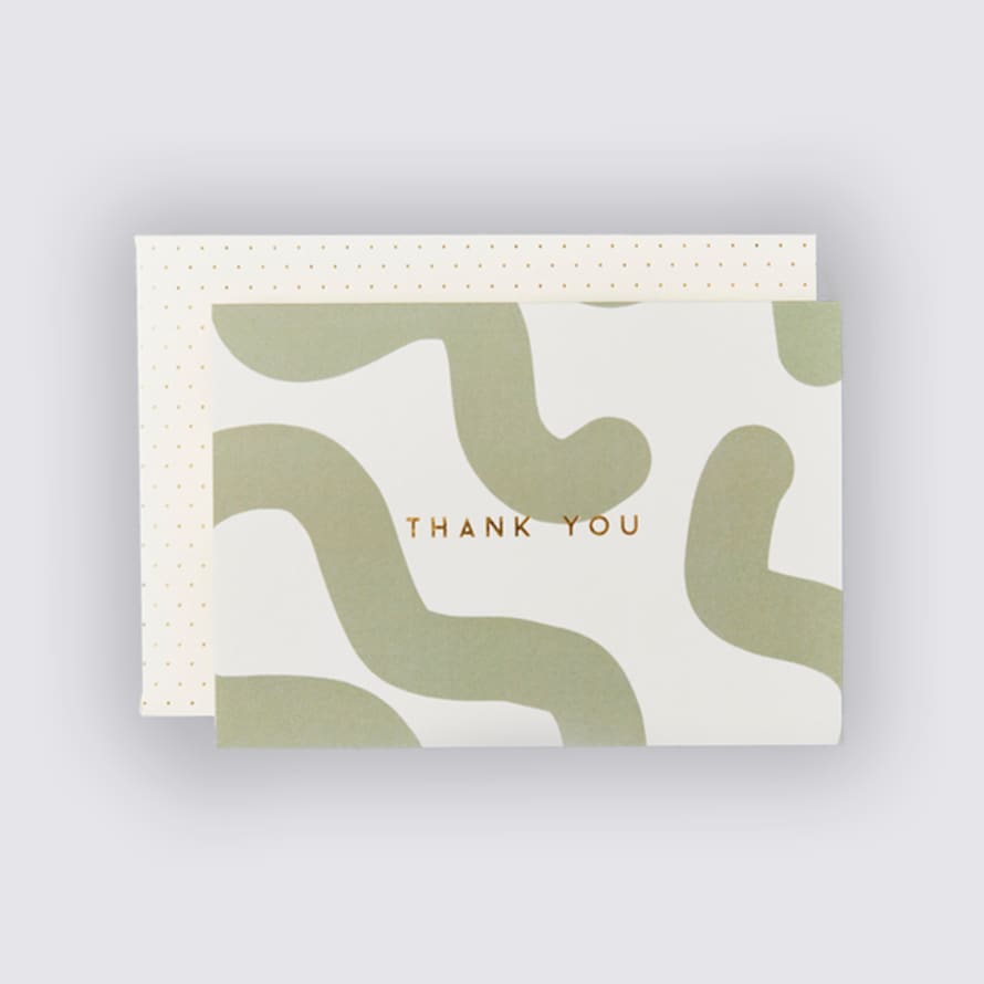 Katie Leamon  Green Mallow Thank You Cards - Set Of 6
