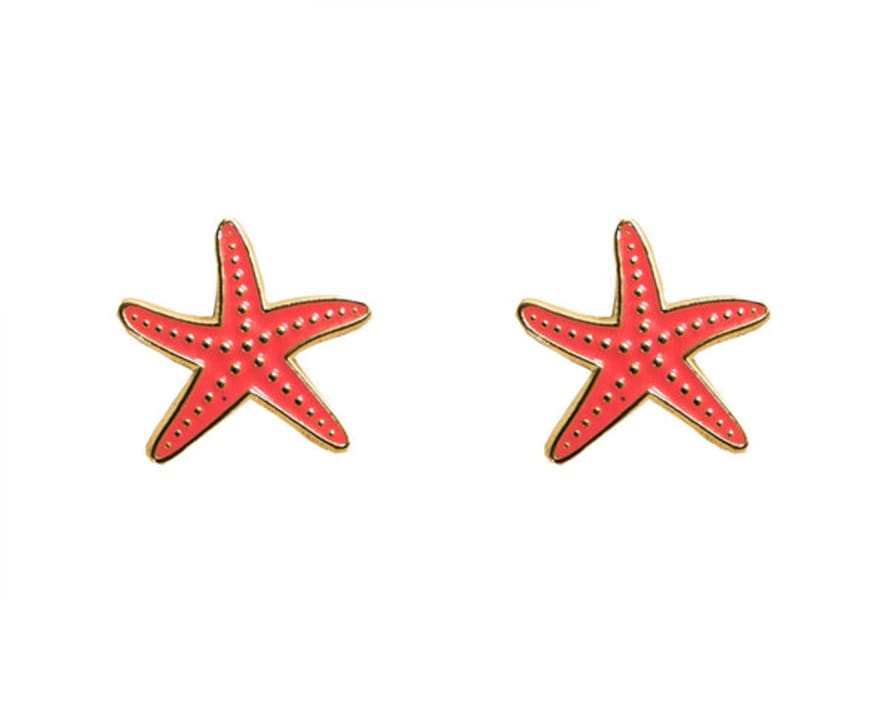 Acorn & Will Starfish Enamel Earrings
