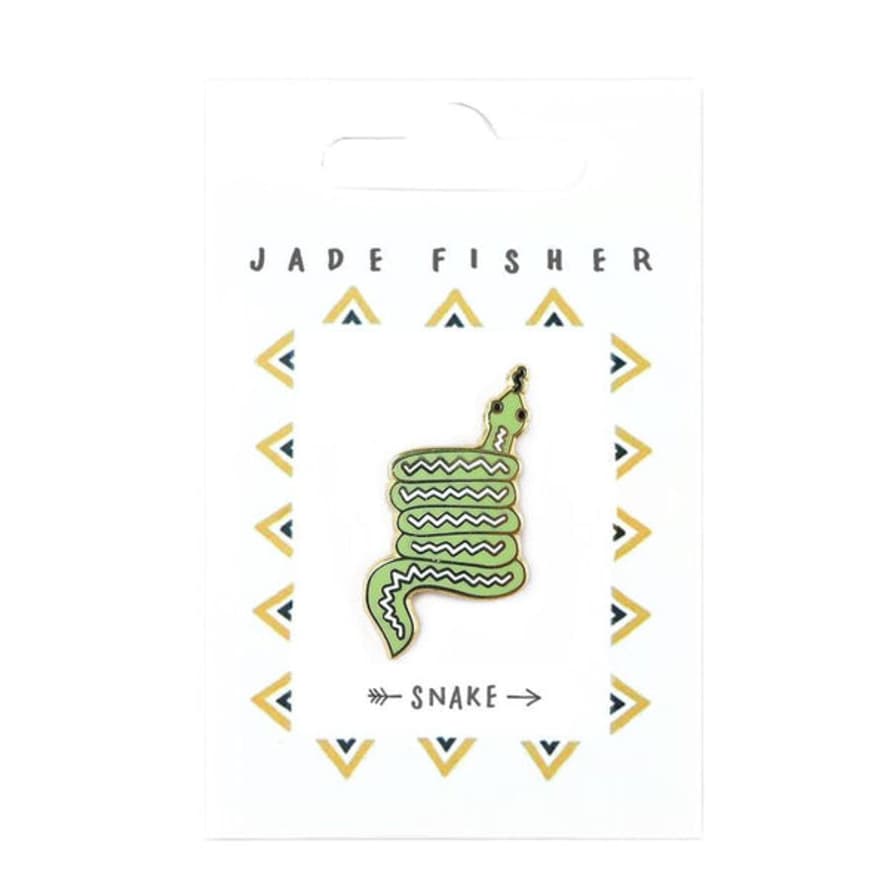Jade Fisher Snake Totem Pin