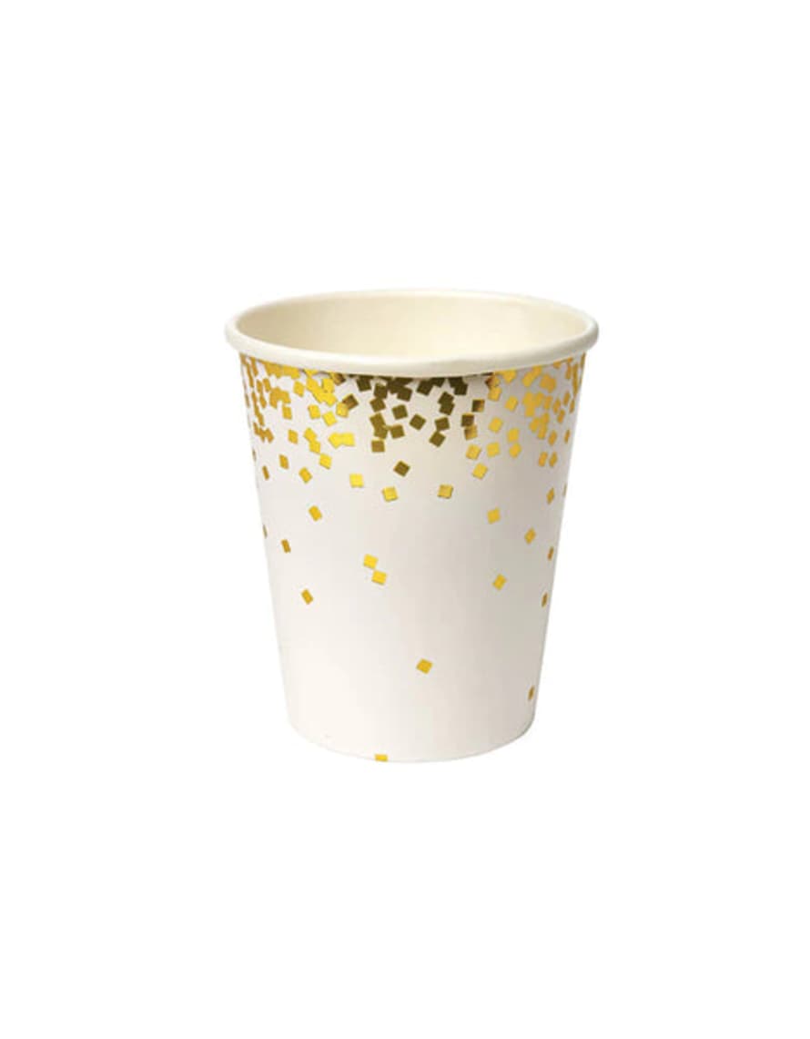 Meri Meri Gold Square Confetti Party Cups (set Of 8)