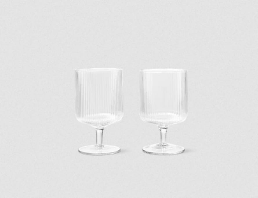 Ferm Living Set of 2 Wine Ripple glasses