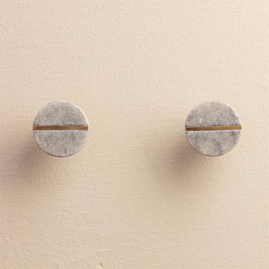 Chickidee Nyra Blue Stone Brass Oval Drawer Knobs