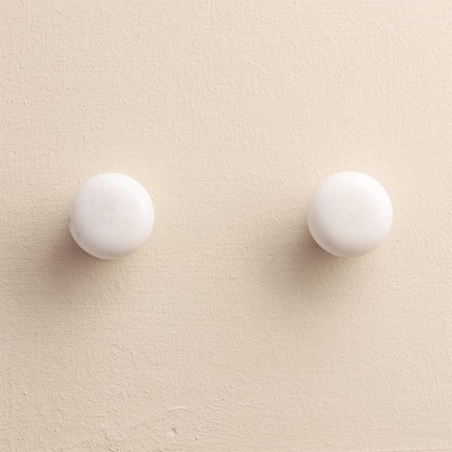 Chickidee Nidhi White Stone Oval Drawer Knobs