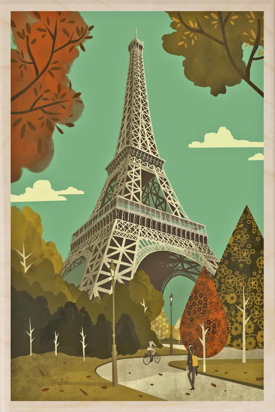 The Wooden Postcard Company Paris Tour Eiffel Wooden Postcard