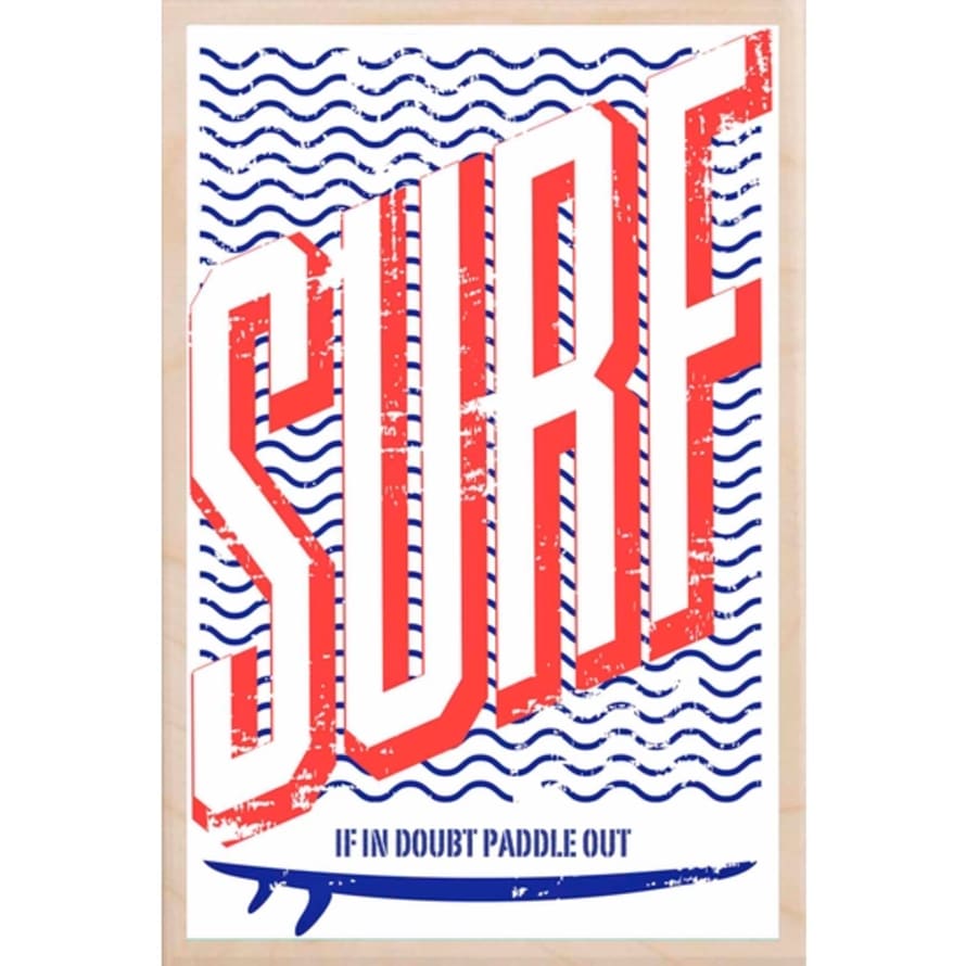 The Wooden Postcard Company Surf Wooden Postcard