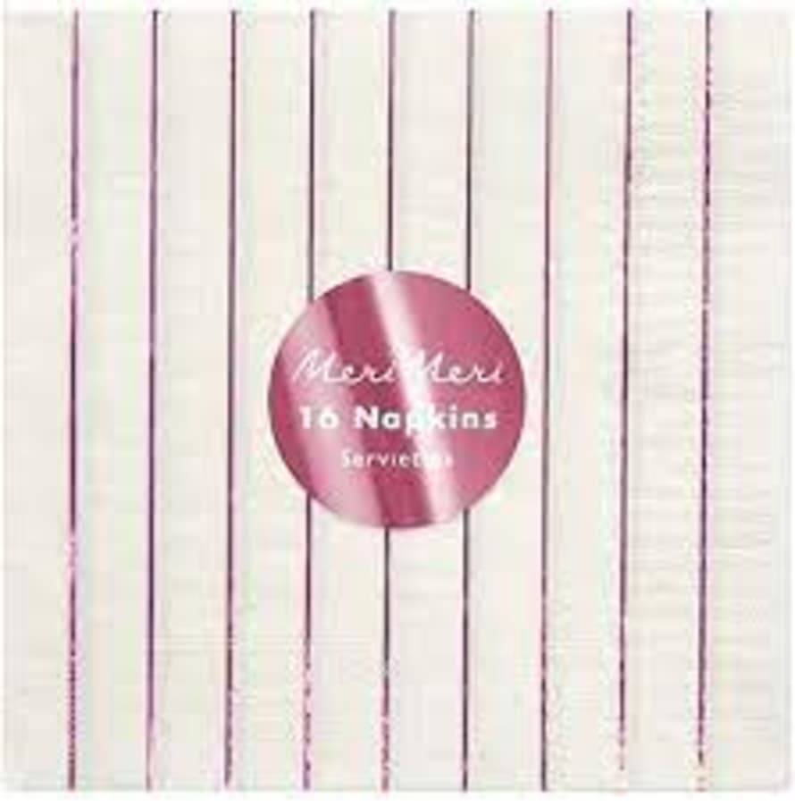 Meri Meri (182062) Pink Sparkle Stripe Napkins S