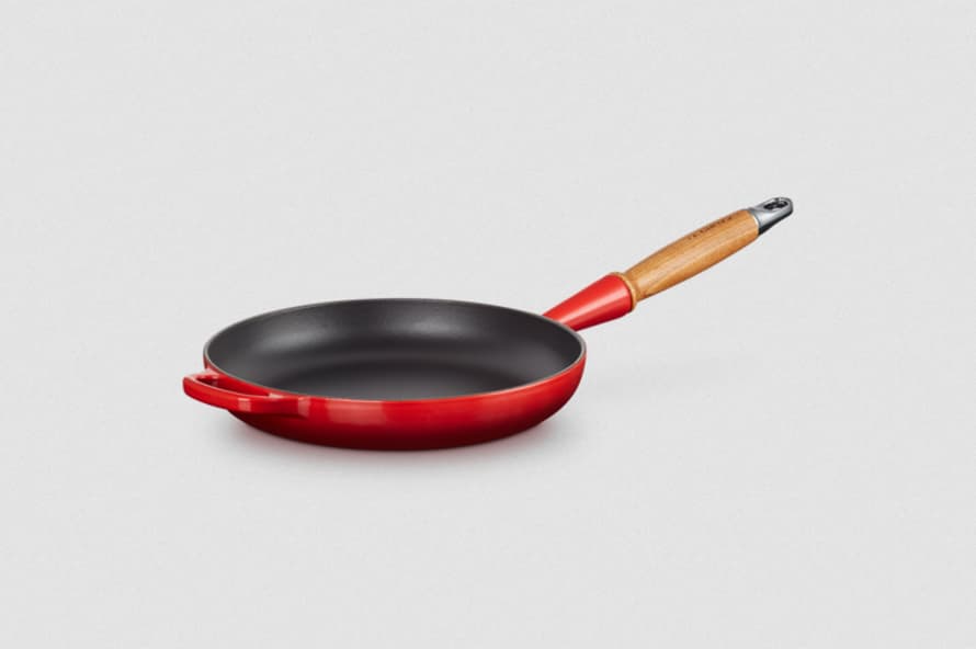 Le Creuset Cast iron frying pan with wooden handle