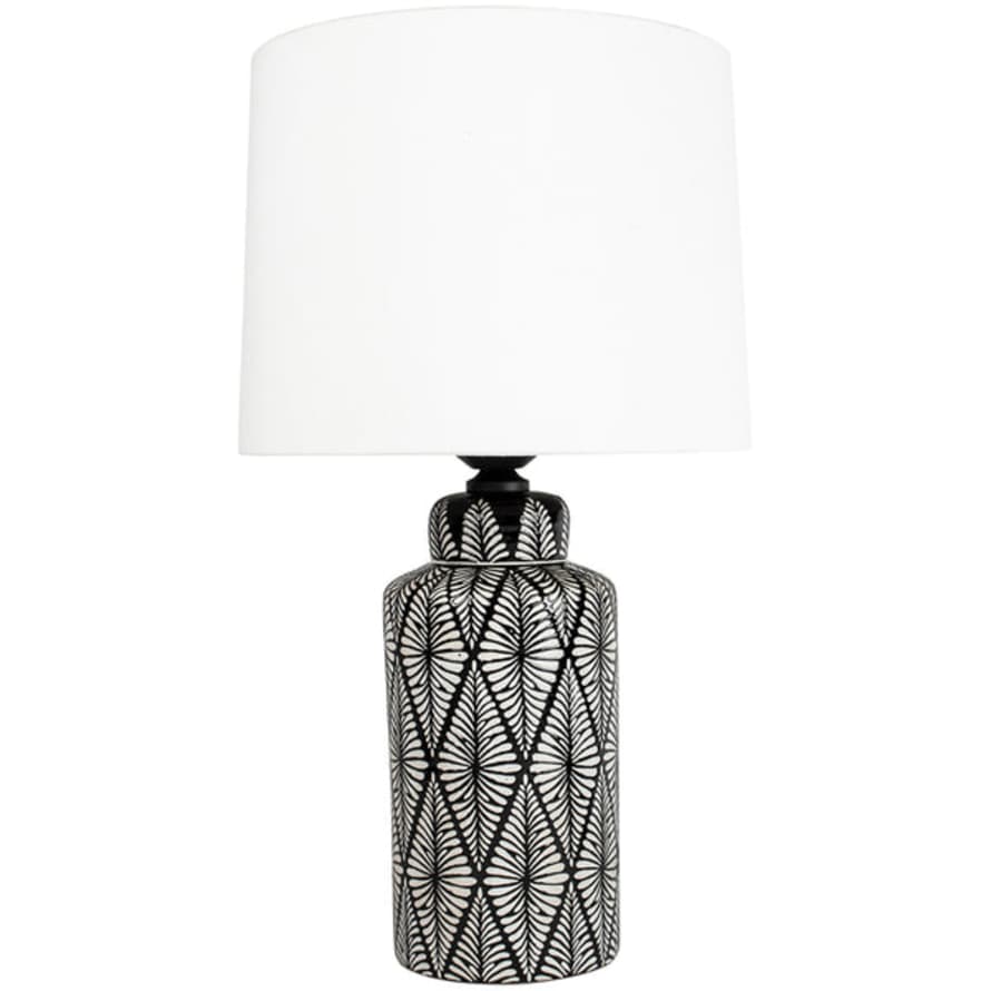 Grand Illusions Indochine Noir Lamp With Ivory Shade