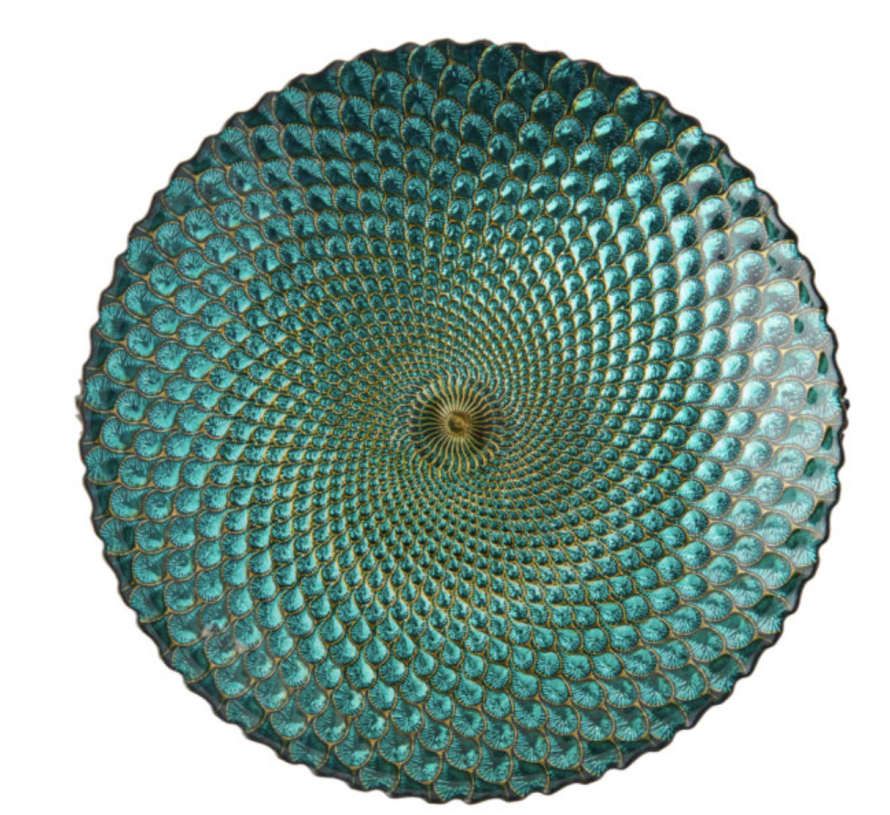 Hand made Peacock Design Glass Bowl