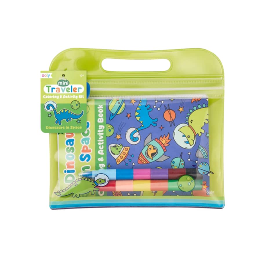 Ooly Mini Traveler Coloring + Activity Kit - Dinosaurs In Space