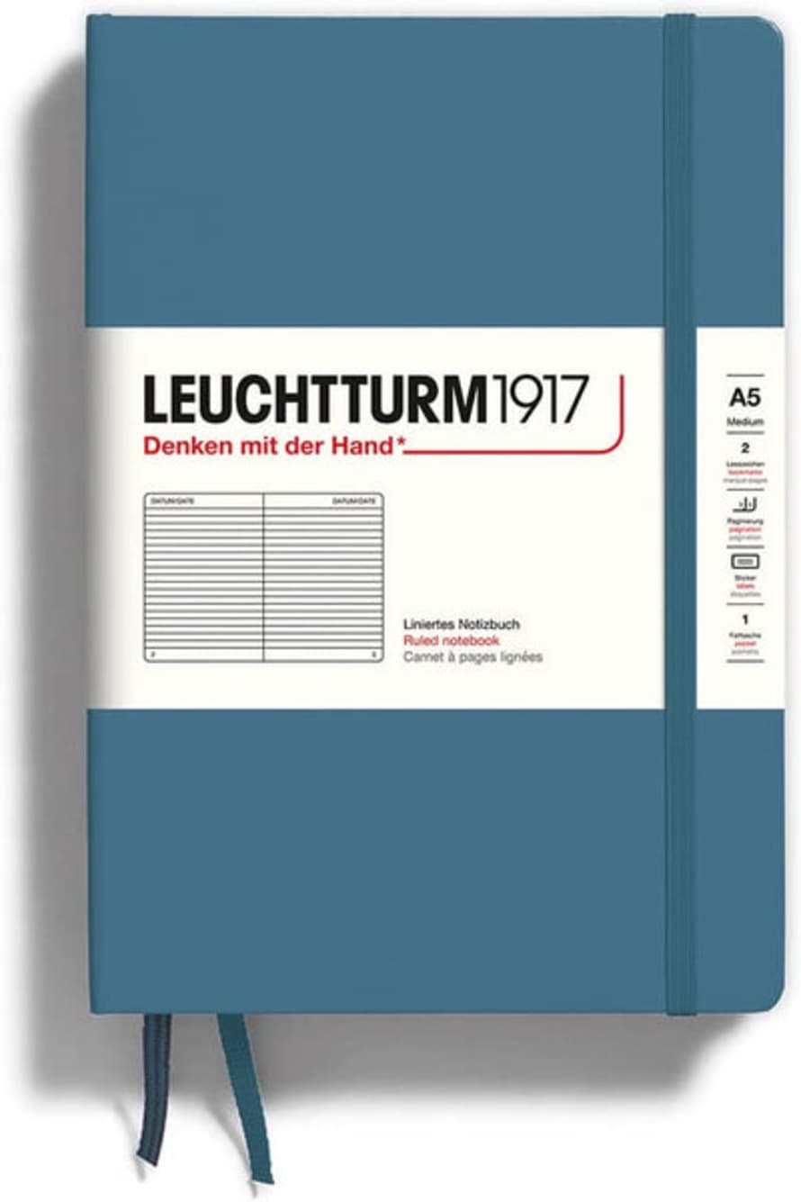 Leuchtturm 1917 A5 Hardcover Notebook Ruled Various Colours