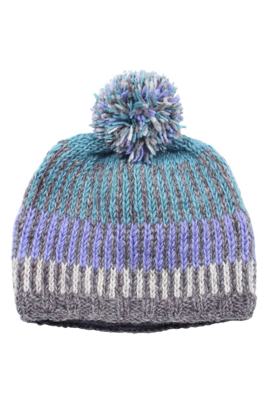 Pachamama Dunoon Bobble Beanie in Teal 
