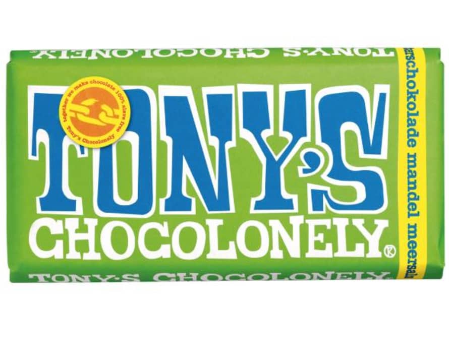 Tony's Chocolonely Dark Chocolate Almond Sea Salt 51% 180gr