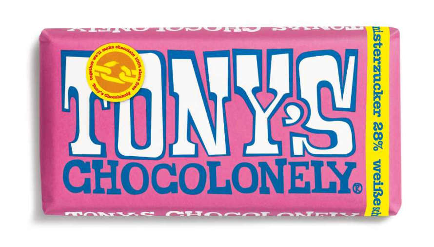 Tony's Chocolonely White Chocolate Raspberry Crackling Sugar 180gr